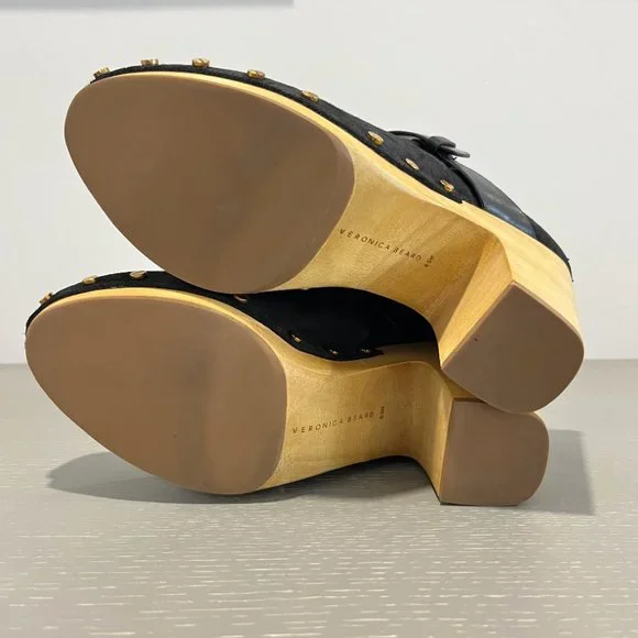 Veronica Beard Dacey Suede Mule Clogs Womens Size 8.5 in Black NWOT - Picture 7 of 7